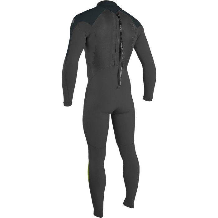 2024 O'Neill Mens Epic 3/2mm Back Zip GBS Wetsuit 4211B - Black / Gunmetal / Dayglo